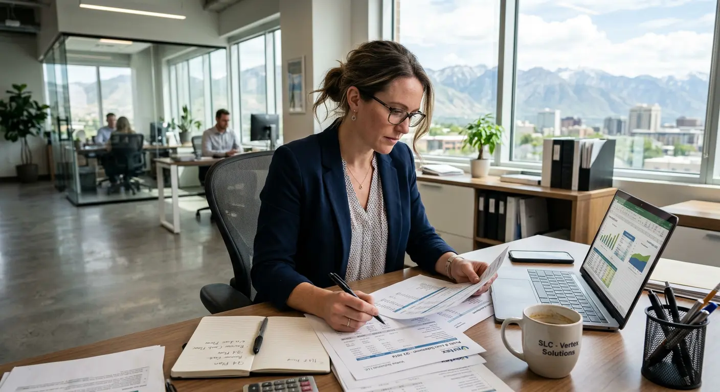 Small business owner reviewing SBA 504 refinance options in Utah